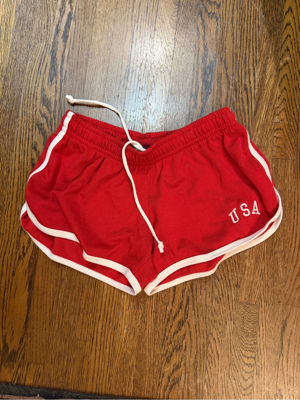 Brandy Melville Red Shorts with White Trim